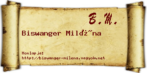 Biswanger Miléna névjegykártya